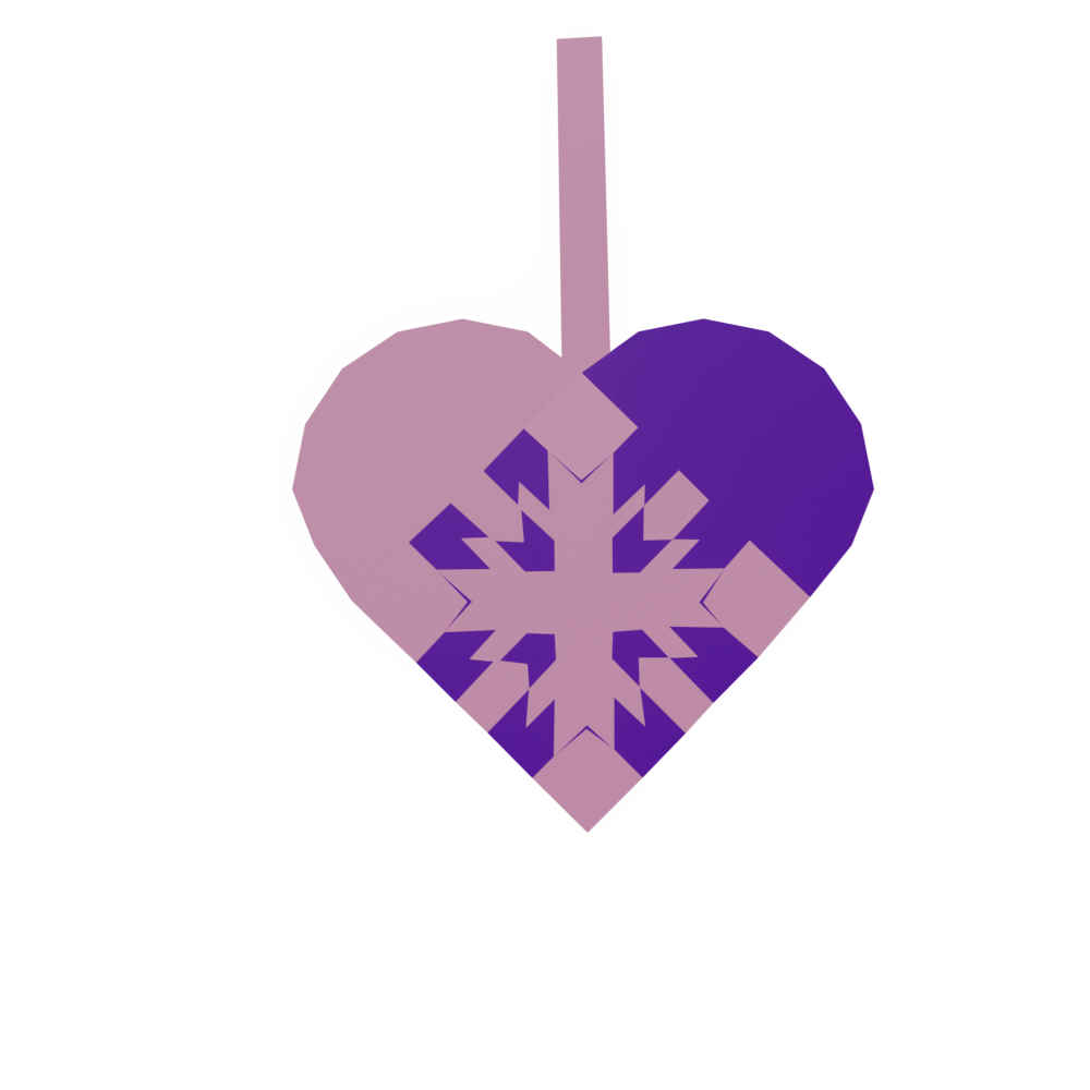 a purple and white woven heart pattern render